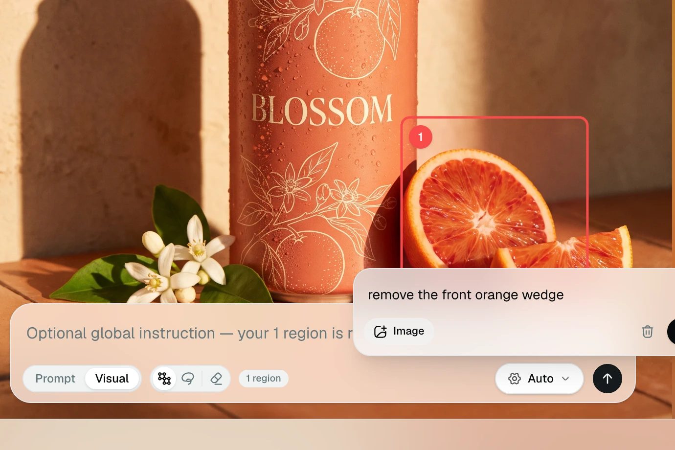 Terrads editor: markup tool active on a generated ad